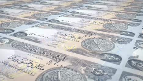 banknotes of two thousand five hundred dinars iraq rolling, cash money, loop