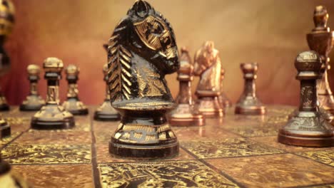 Flight-of-the-camera-between-vintage-chess.-super-macro-close-up