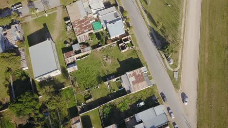 bird's eye view of coronel dorrego community in argentina - drone shot