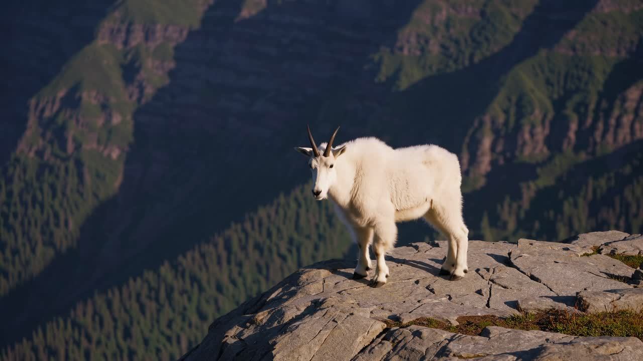 Aerial video captures a breathtaking mountain range with snow-capped peaks and lush forests
