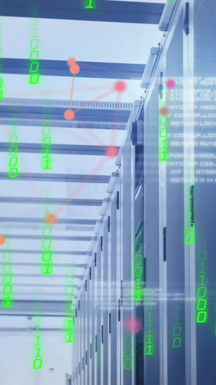 Animation of green lights over servers