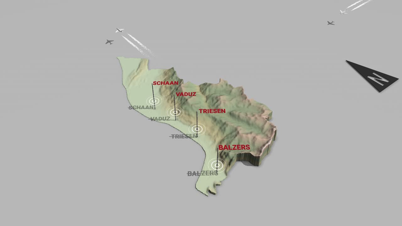 3d 지형 지도 리히텐슈타인