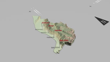 mapa del terreno en 3d de liechtenstein