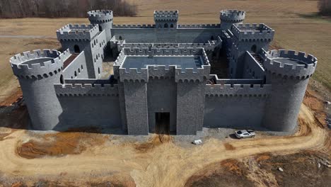 rising shot of a castle being constructed in clarksville tennessee