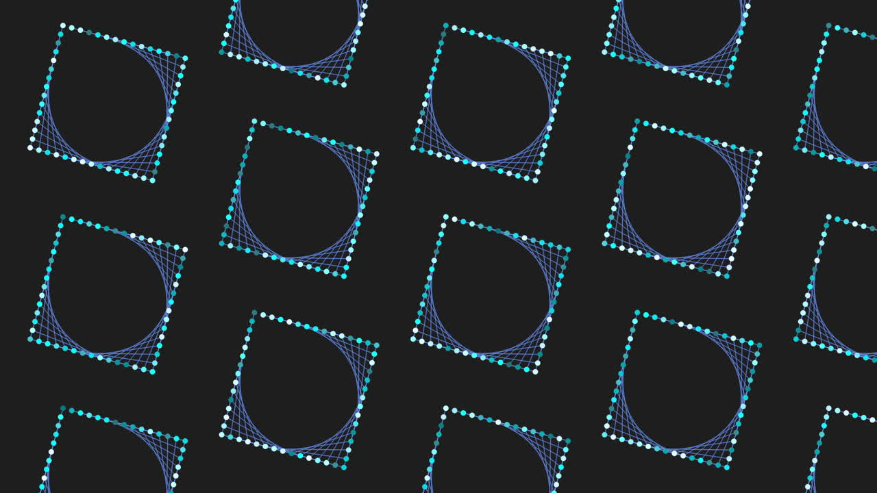 점과 선의 미래형 네온 사각형 패턴