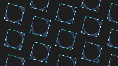 Futuristic neon squares pattern from dots and lines