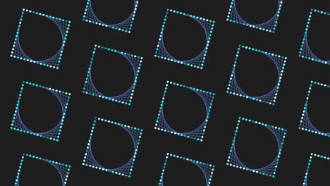 futuristic neon squares pattern from dots and lines