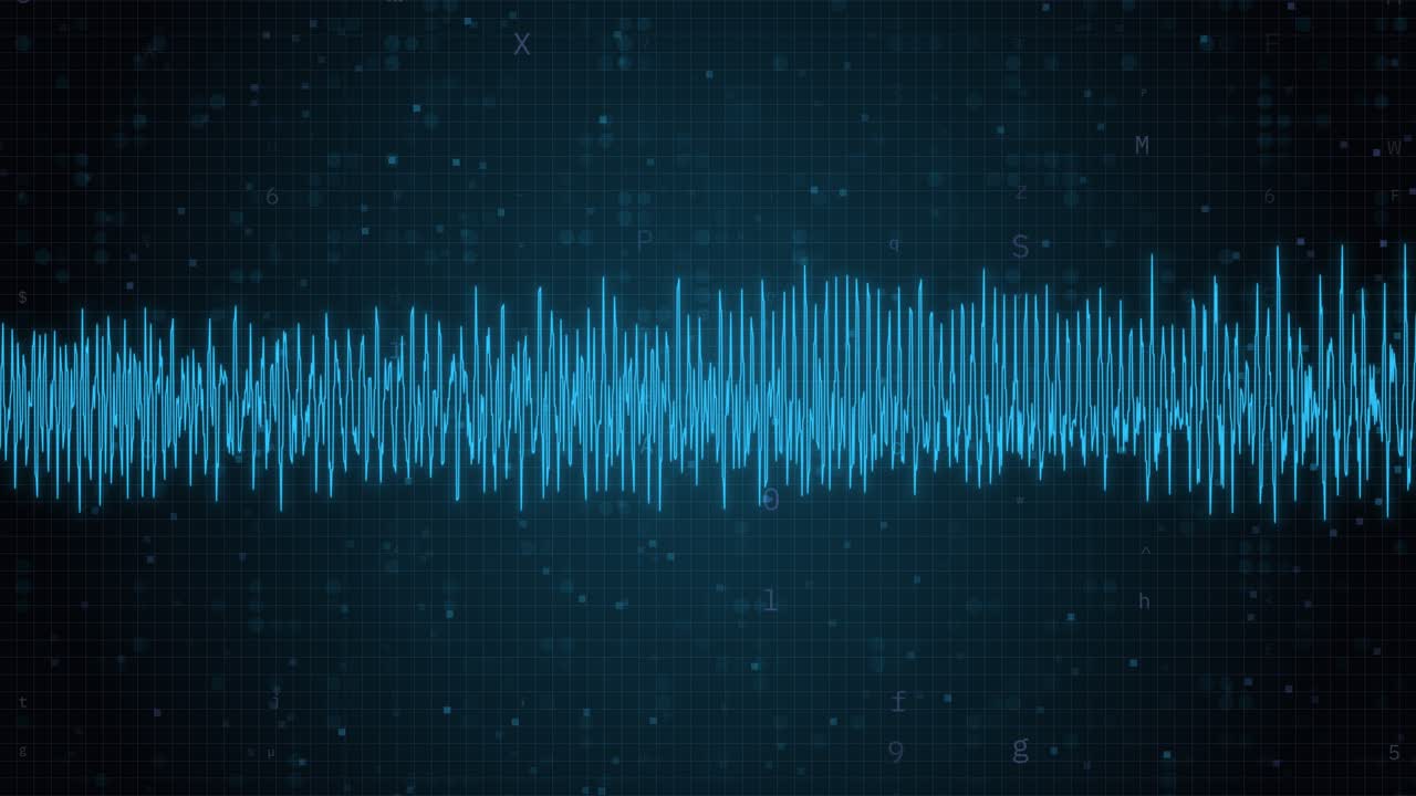 Futuristic AI-Powered EKG Heartbeat Monitor with Digital Audio Waveform and Equalizer Display