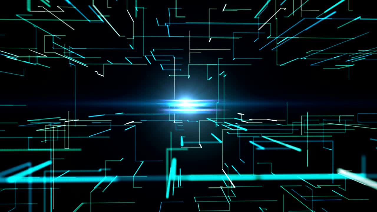 cuadrícula digital y número en el espacio virtual imágenes de bucle sin fisuras.