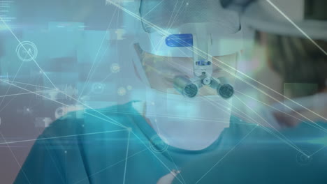animation of network of connections over diverse male and female doctors