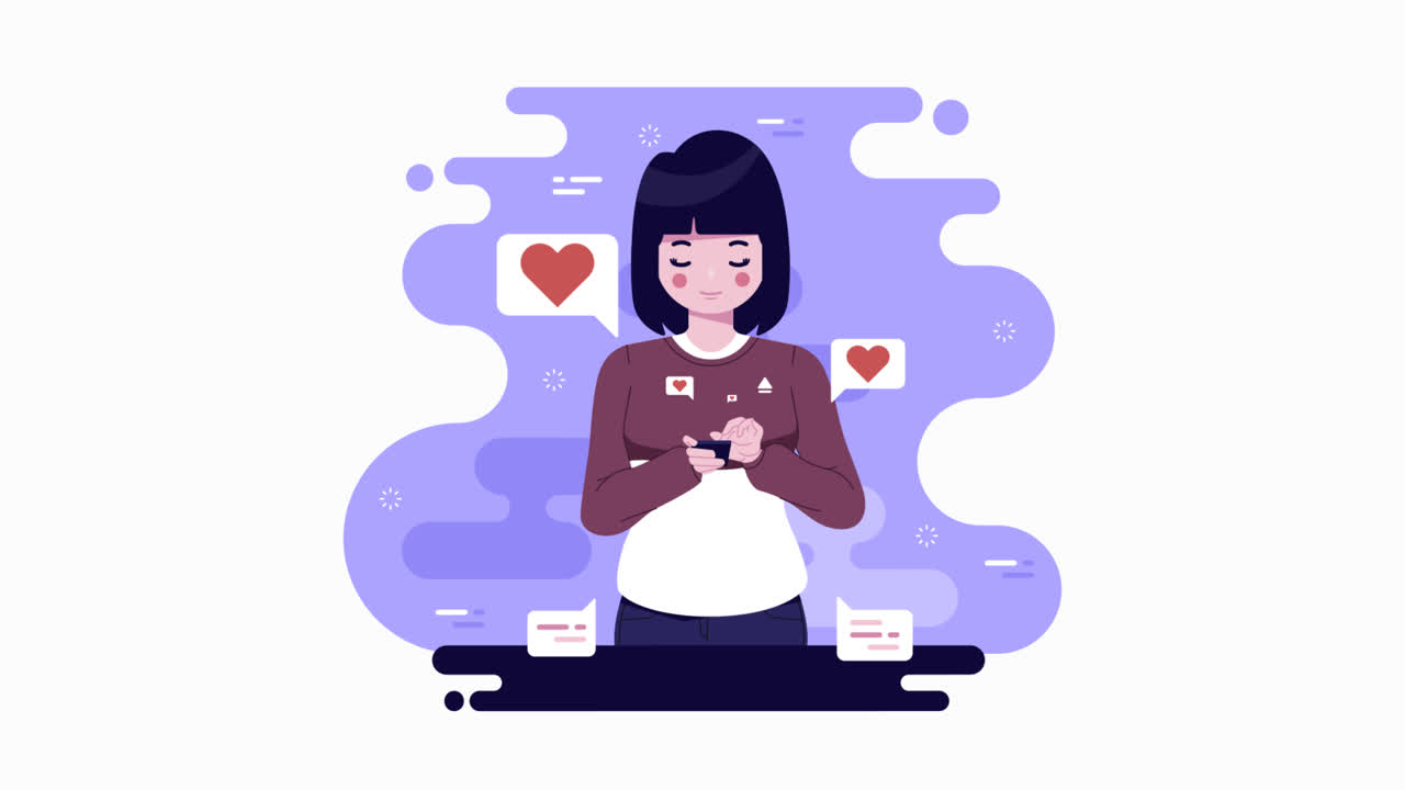 소셜 미디어 중독자의 모션 그래픽