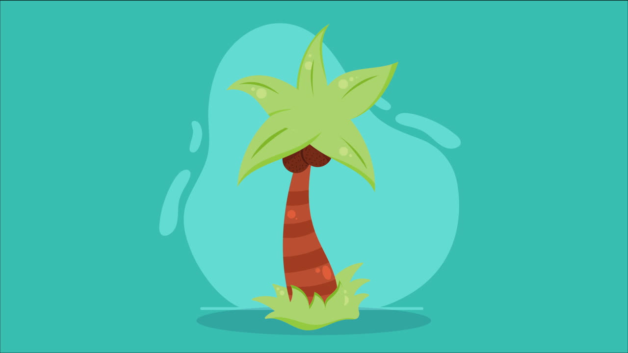 árbol de palma de dibujos animados
