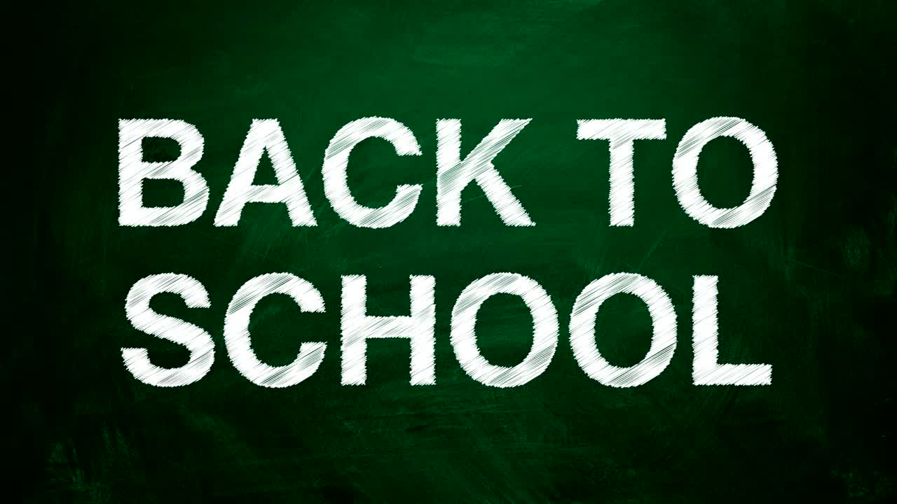 "학교로 돌아가라"라는 색 텍스트.