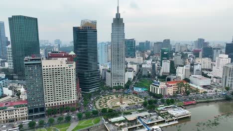 ho chi minh city, business building headquarters, urban metropolis, aerial