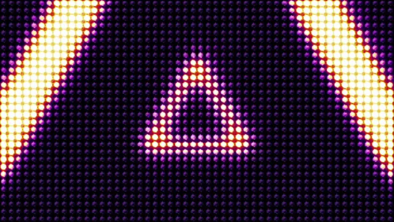 Sfondo con luci a bulbo a triangoli, Loop, 4K