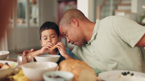 Father,-breakfast-and-a-son-eating-waffles