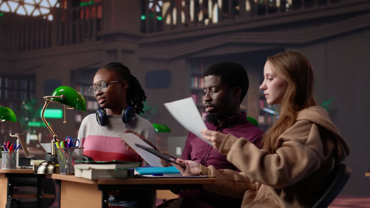 Vertical video university students learning accounting principles and financial analysis