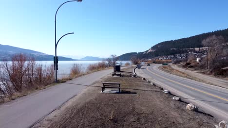 okanagan rail trail drone flies through circle