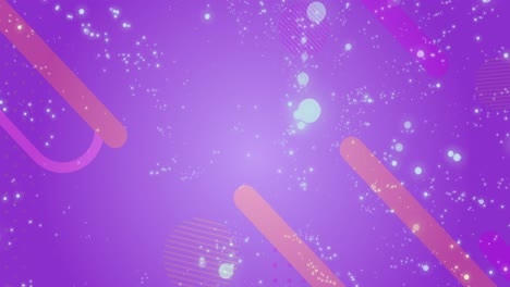 Animation-of-lights-and-pink-shapes-over-purple-background