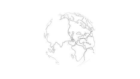 digital earth globe rotation animation. spinning planet isolated on white background