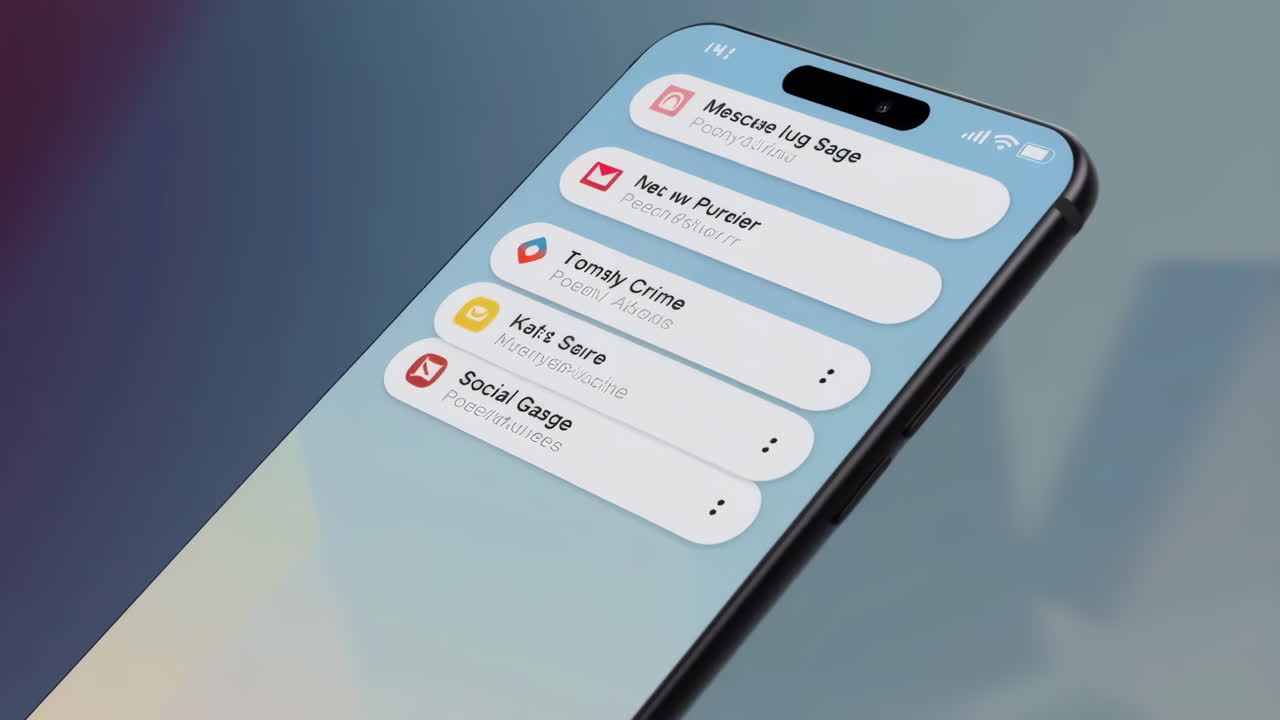 Smartphone App Interface Displaying App Icons