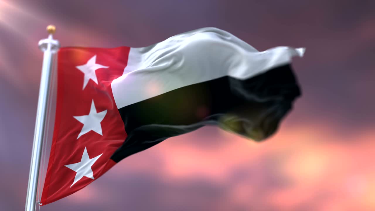 bandera de la ciudad de laredo al atardecer, ciudad de texas en los estados unidos de américa - bucle