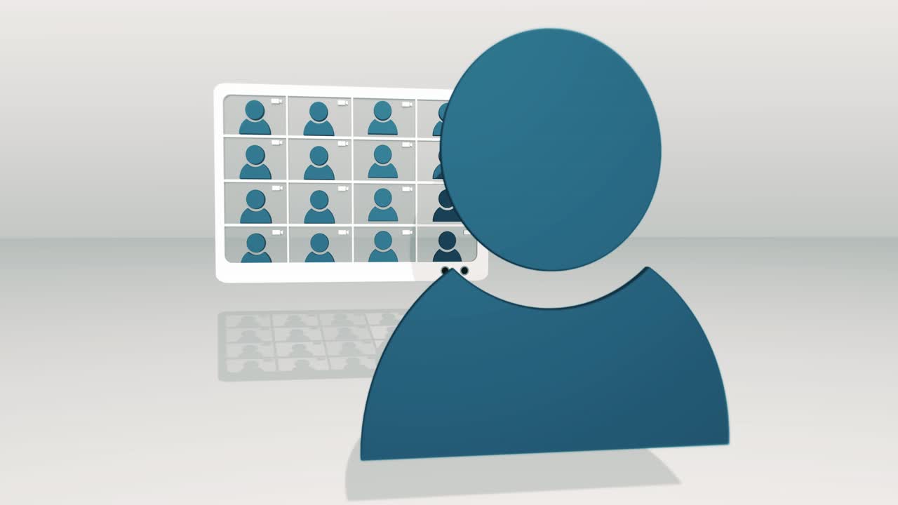 icono de videollamada animada sobre fondo blanco