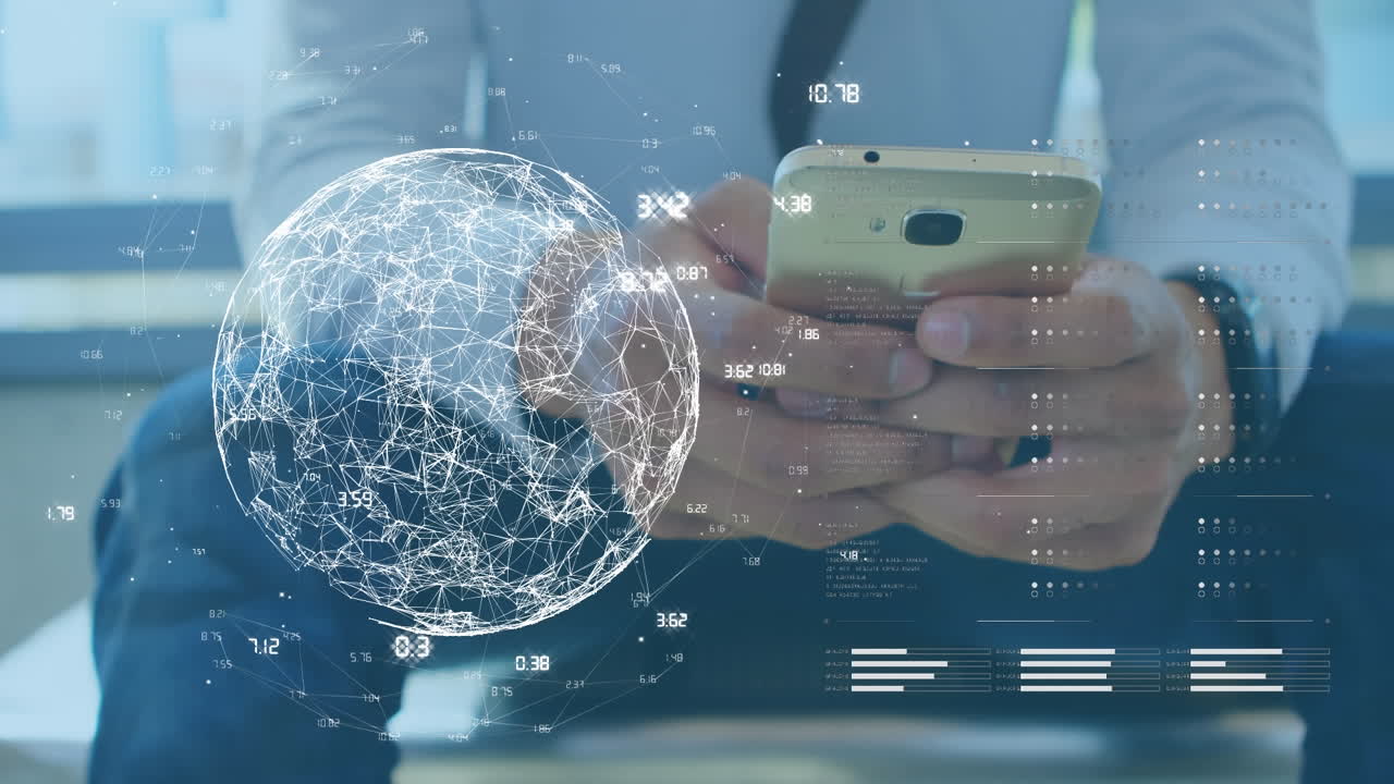 girando el globo con datos y red de conexión