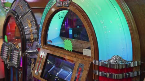 details of retro jukebox: music and dance in the 1940s and in the 1950s