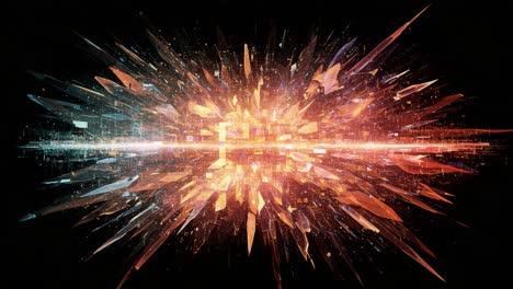 a stunning visual explosion: abstract art depicting energy and movement with vibrant colors and dynamic forms in an impressive display of creativity