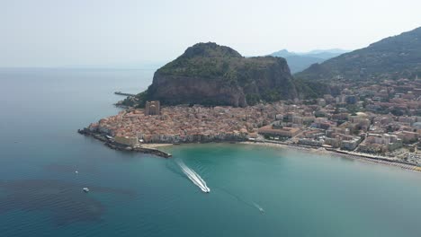 boat from above cefalu, sicily