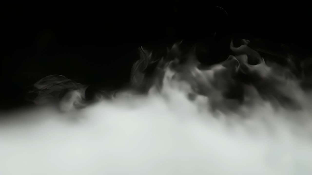 검은색 배경에 대한 증기 연기 효과와 충돌