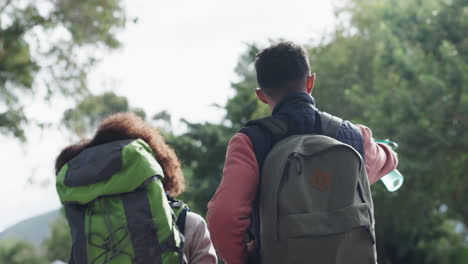 Back,-walking-or-couple-camping-in-nature