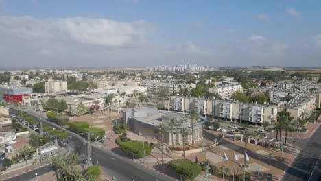 aerial shot above the culture dome at netivot city, israel