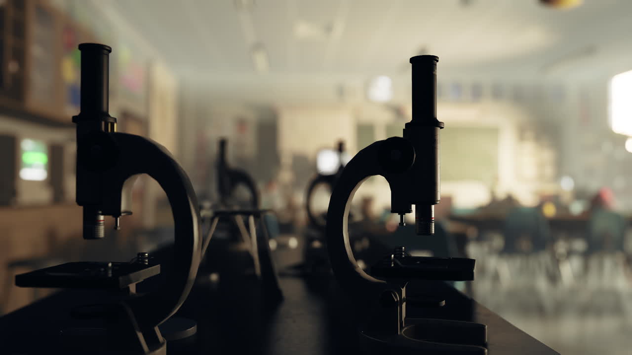 microscopio en un entorno de clase