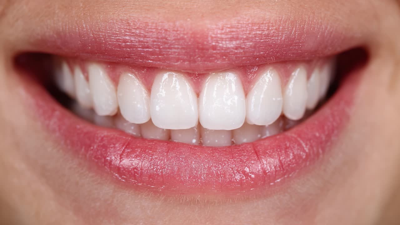 Radiant Smile: A Close-Up of Healthy Teeth Showcasing Brightness and Confidence with Aligned Alignment and Natural Beauty in a Happy Expression