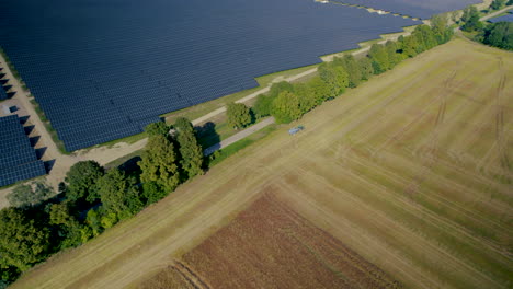 Aerial-Overhead-View-Of-Large-Scale-Solar-Panel