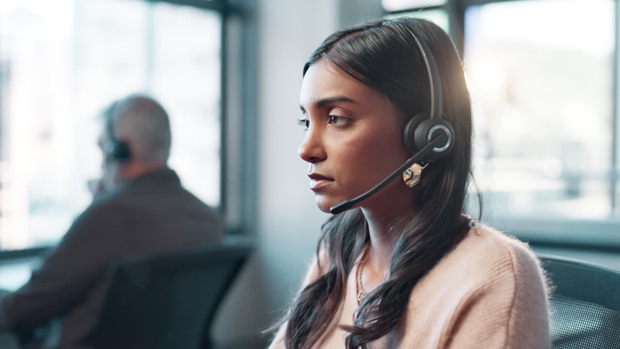 Stressed call center agent