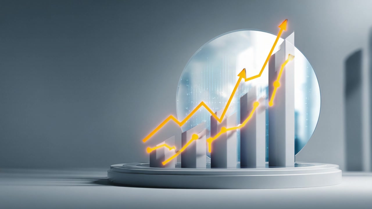 Dynamic Growth: Captivating Visualization of Financial Success through Rising Graphs and Trends Demonstrating Positive Economic Progress with Innovative Design