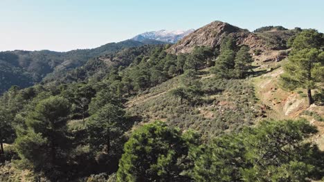 Aerial-view-of-Sierra-de-Las-Nieves-from-the-side-of-Tolox,-Andalusia,-Spain