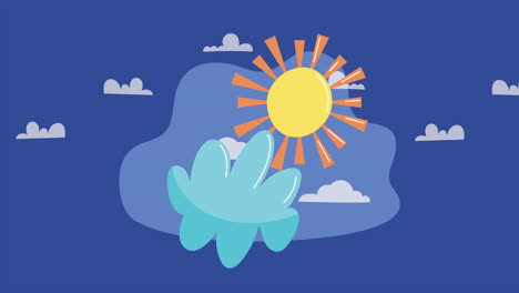 summer season sun and cloud animation