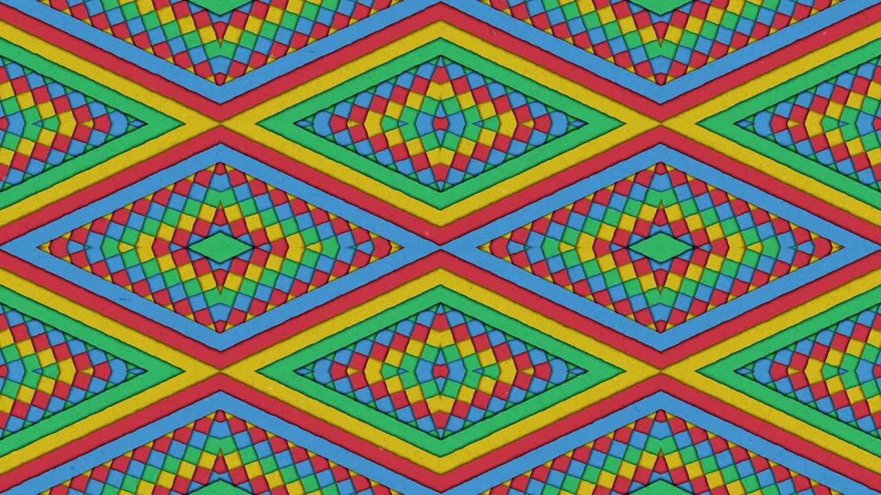 formas caleidoscópicas rayas y rombo colorido fondo de bucle sin costuras
