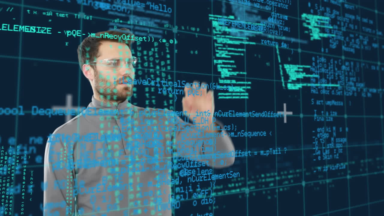 hombre usando una pantalla táctil