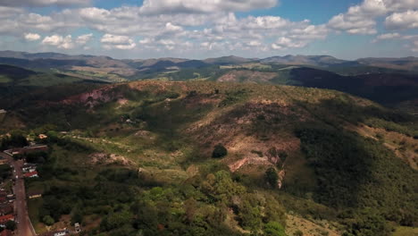 aerial shot over jungles near ouro preto, brazil