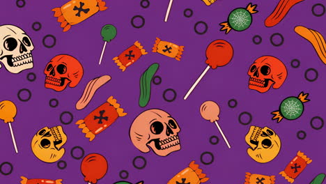 halloween skulls and candy pattern