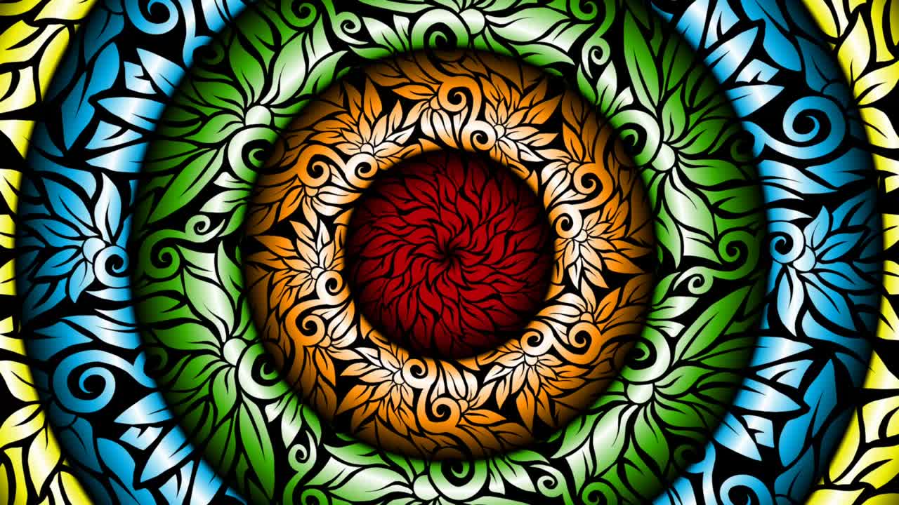 sin costuras colorido caleidoscopio gradiente flor y hoja arte patrón de la cultura indonesia tradicional tenun batik ornamento étnico dayak para anuncios de papel tapiz fondo