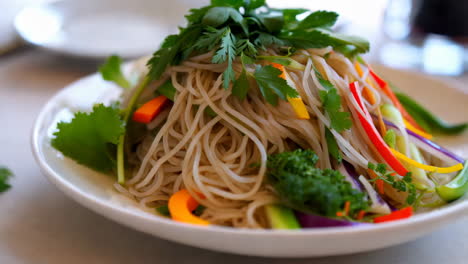 colorful noodle and vegetable salad
