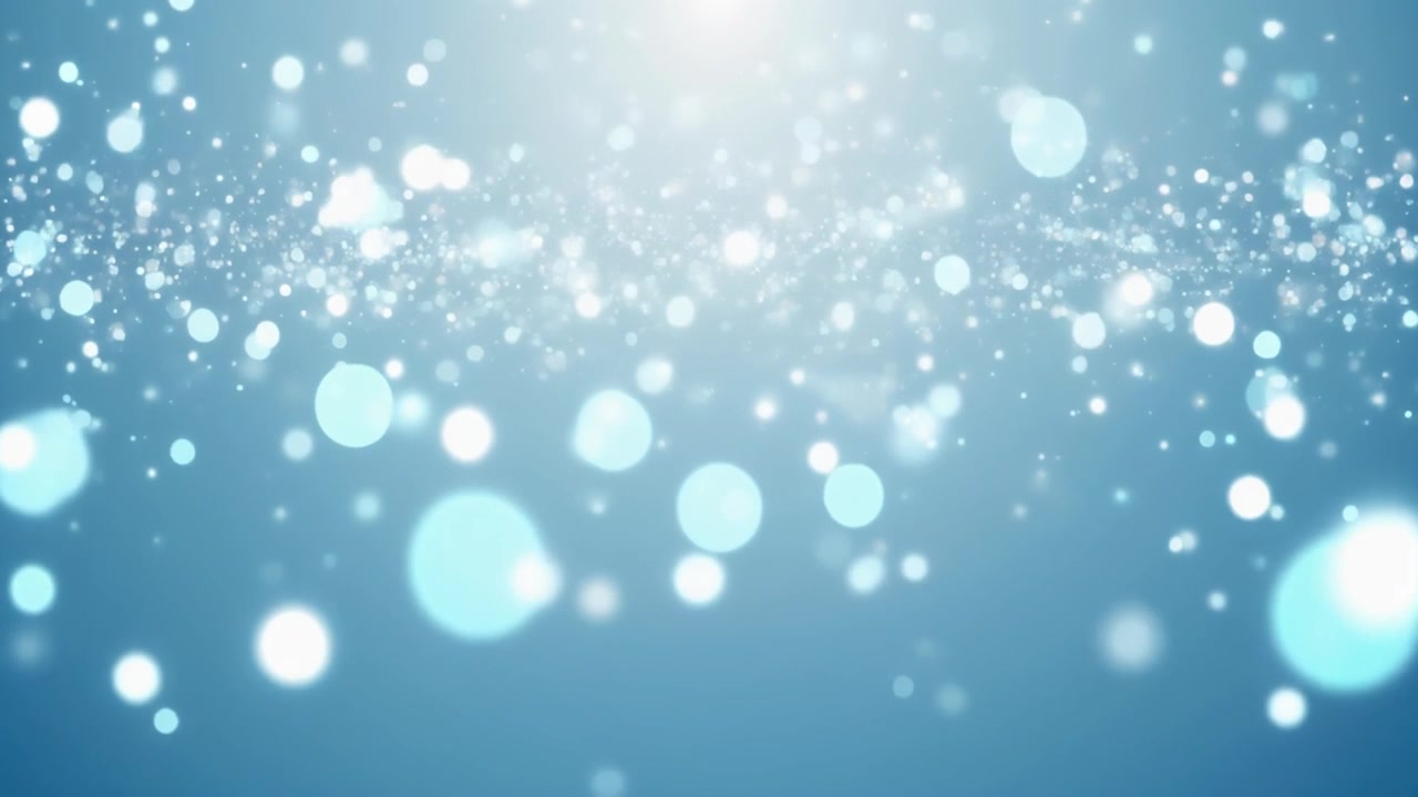 浮かぶ光る粒子が漂う抽象的な青い背景