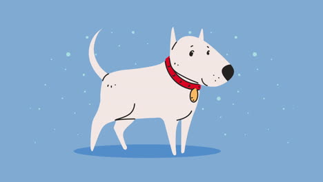 cute dog mascot white animation