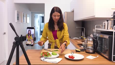 cooking a delicious avocado salad - healthy recipe tutorial